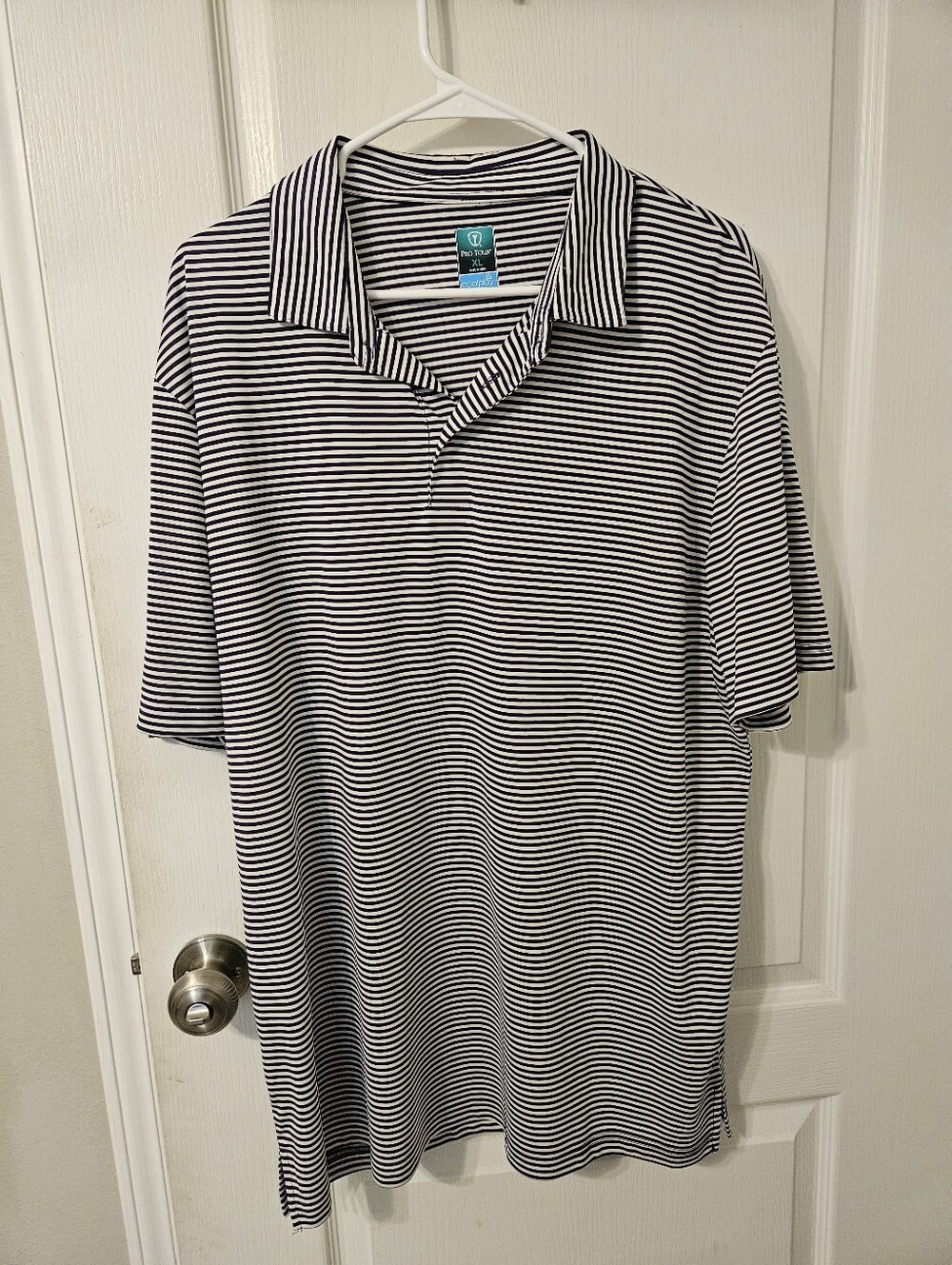 Pro Tour CoolPlay Dri-Fit Polo Men's XL Purple White Stripe EUC